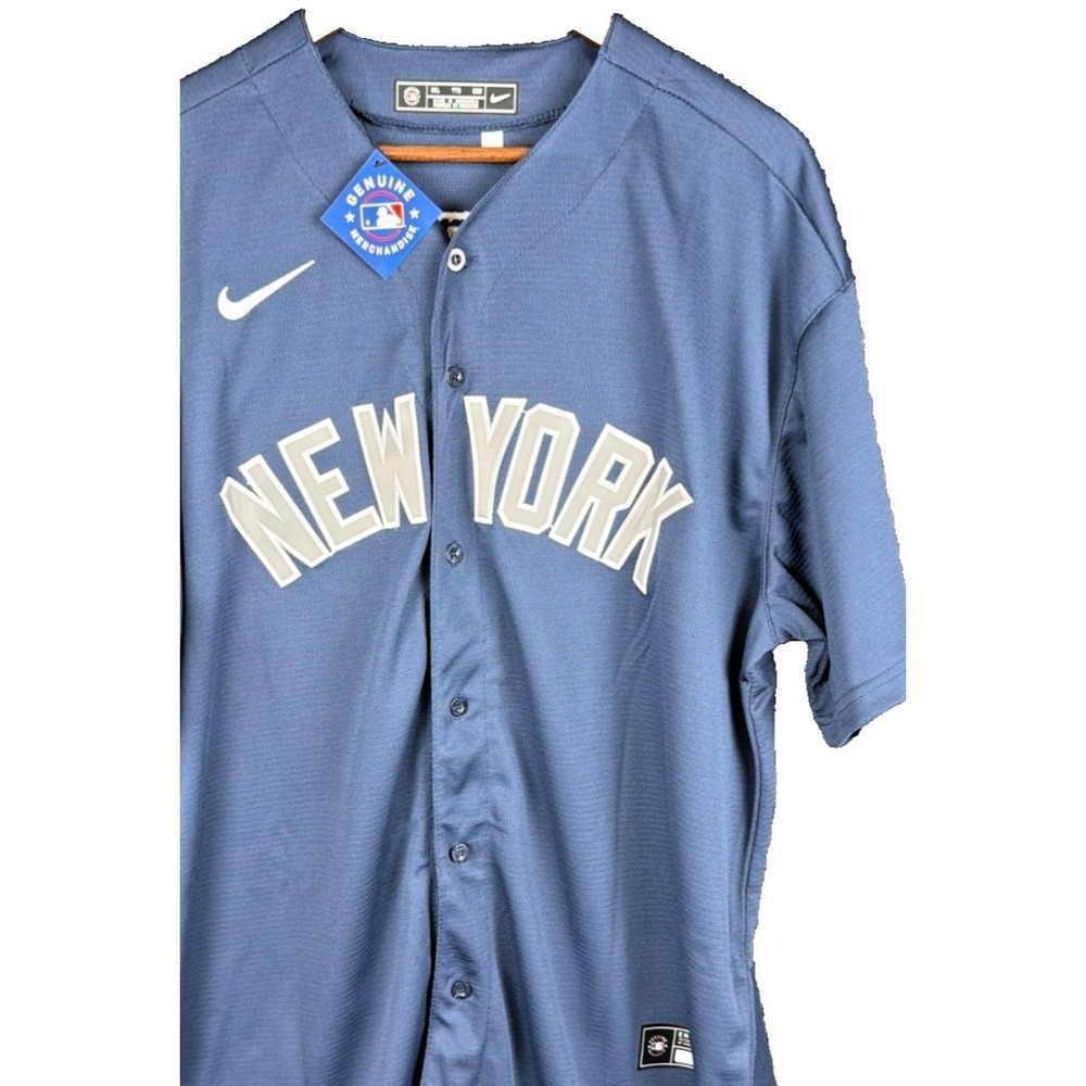 Nike MLB New York Yankees Judge Jersey Mens XXL Dark Blue Baseball Button Up NWT